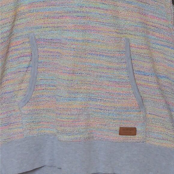 Burton Womens Hoodie Sweatshirt Blue Multicolor Rainbow Long Sleeve Drawstring M - Picture 4 of 11